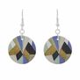Art Deco ceramic hook earrings